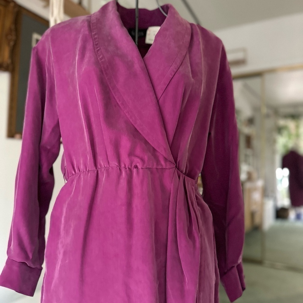 VINTAGE 80s, 100% silk gown, medium/8✨ - Picture 15 of 16